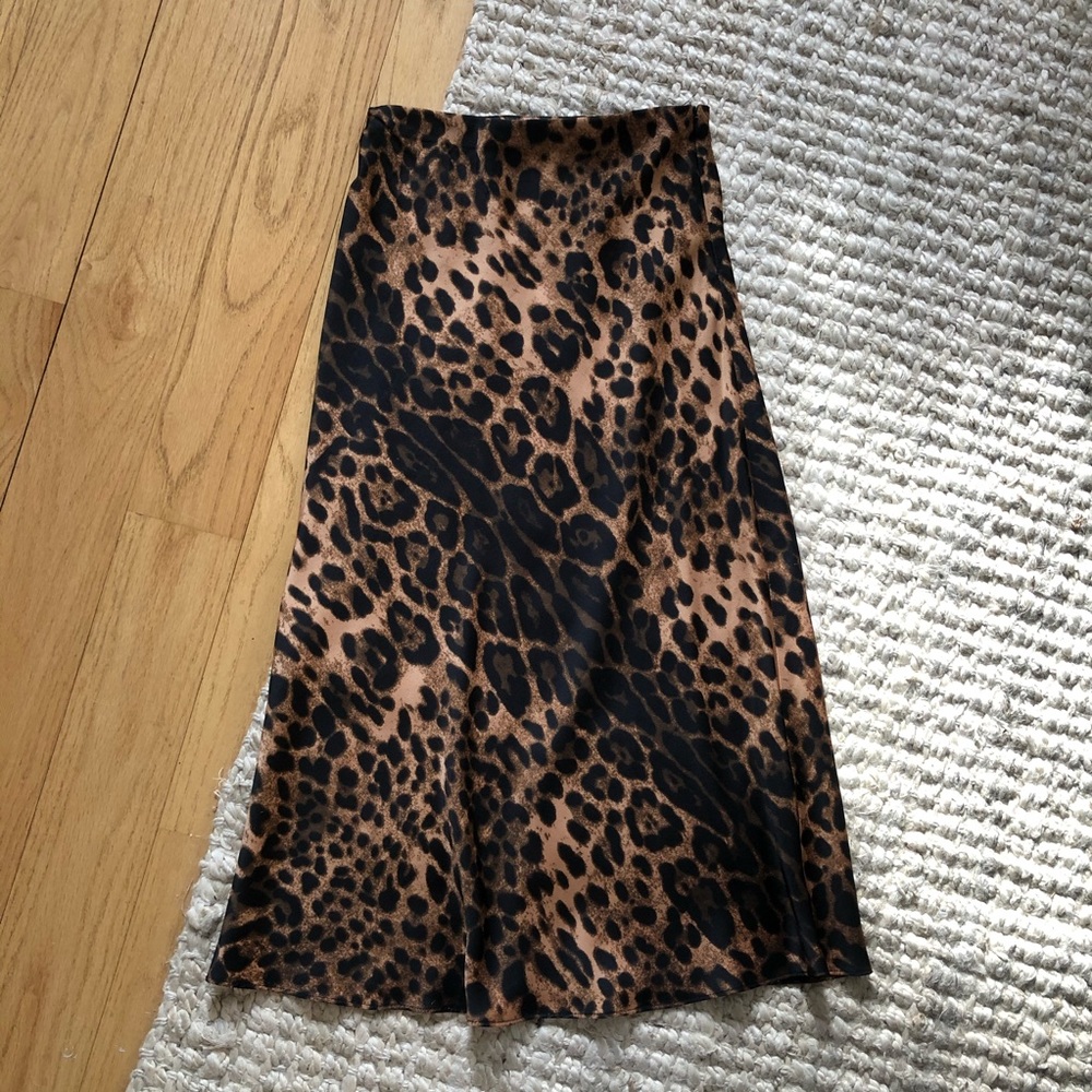 Cheetah Column Midi Skirt